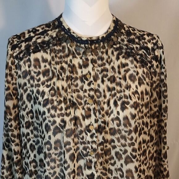 Roar Animal Print Beaded & Embroidered Blouse - Picture 2 of 10